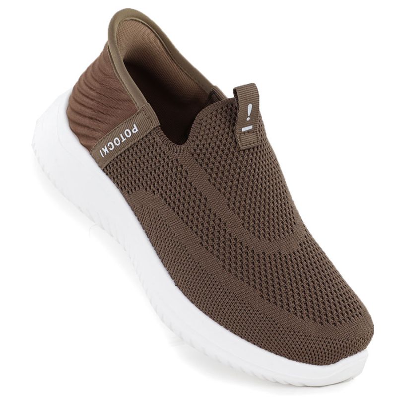 Women's slip-on brown sports shoes Potocki BK01312