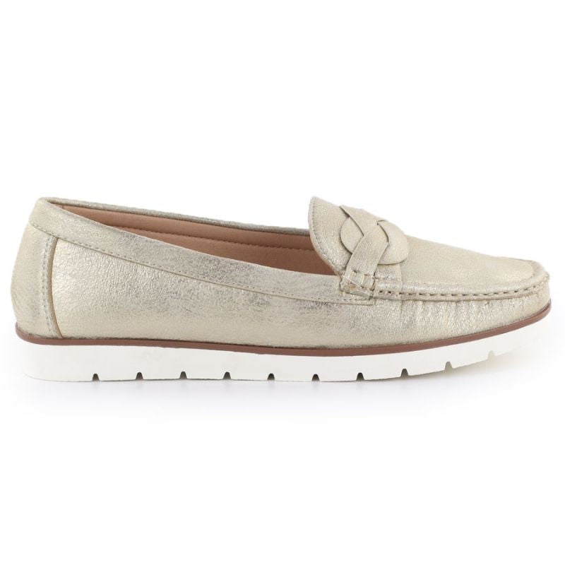 Women's gold moccasin shoes Vice Versa 834281