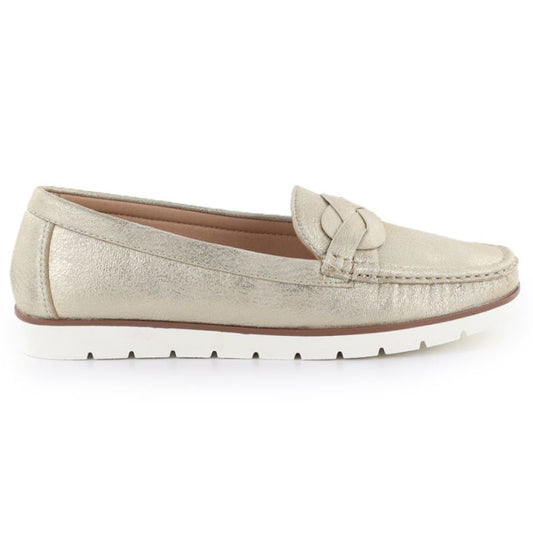 Women's gold moccasin shoes Vice Versa 834281