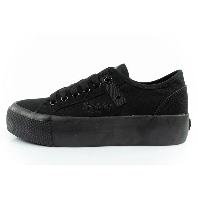 Lee Cooper women's sports shoes fabric platform sneakers black