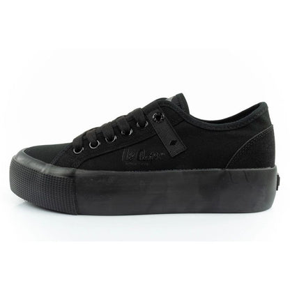 Lee Cooper women's sports shoes fabric platform sneakers black