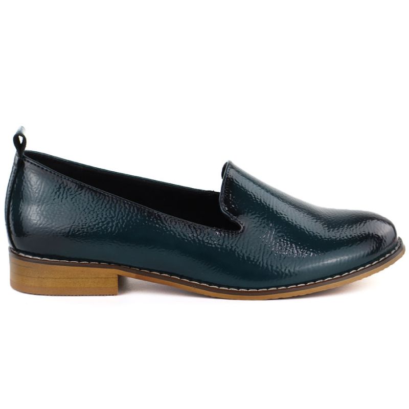 Women's patent leather shoes, navy blue, Potocki 19337