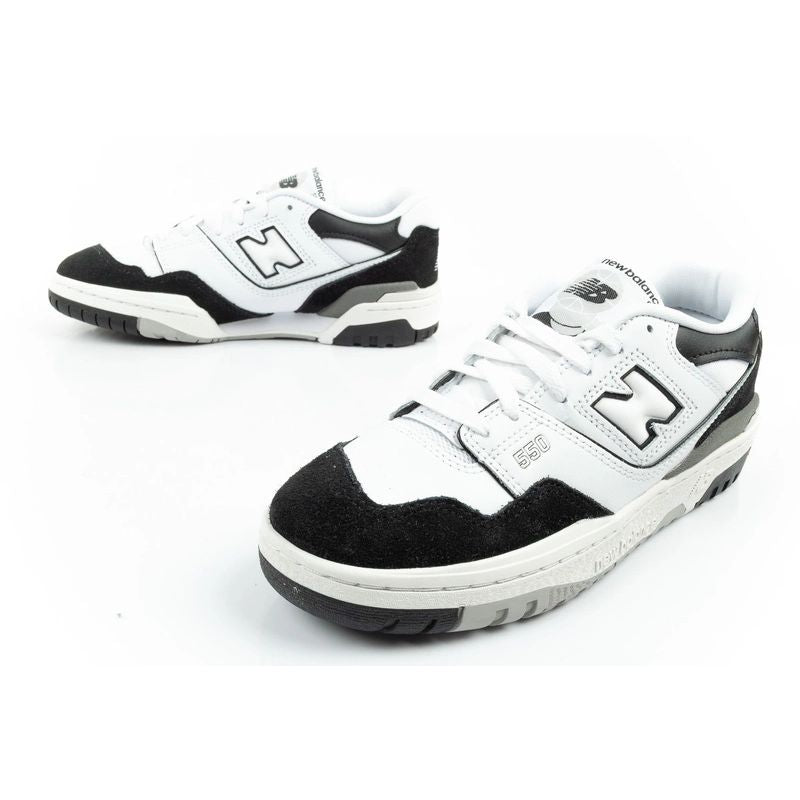 New Balance 550 youth sports shoes sneakers leather fashionable black white