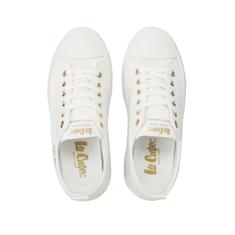Lee Cooper women's shoes sports sneakers white platform fashionable