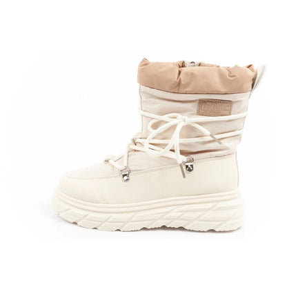 Lee Cooper women's winter hiking shoes, insulated, beige and cream