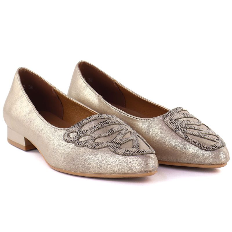 Women's gold shoes M.Daszyński SA201A-2