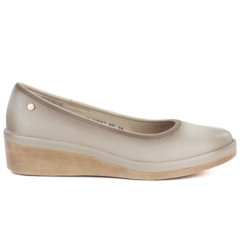 Women's beige wedge shoes Vinceza 39987