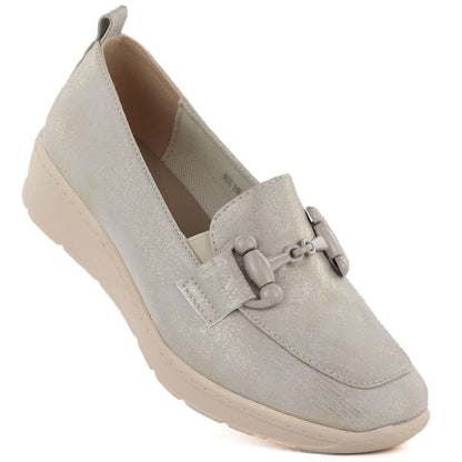 Women's gold platform shoes M.Daszyński MR1840