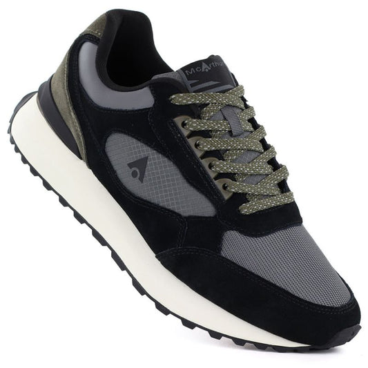 Men's black leather sports shoes Mcrthur MA254