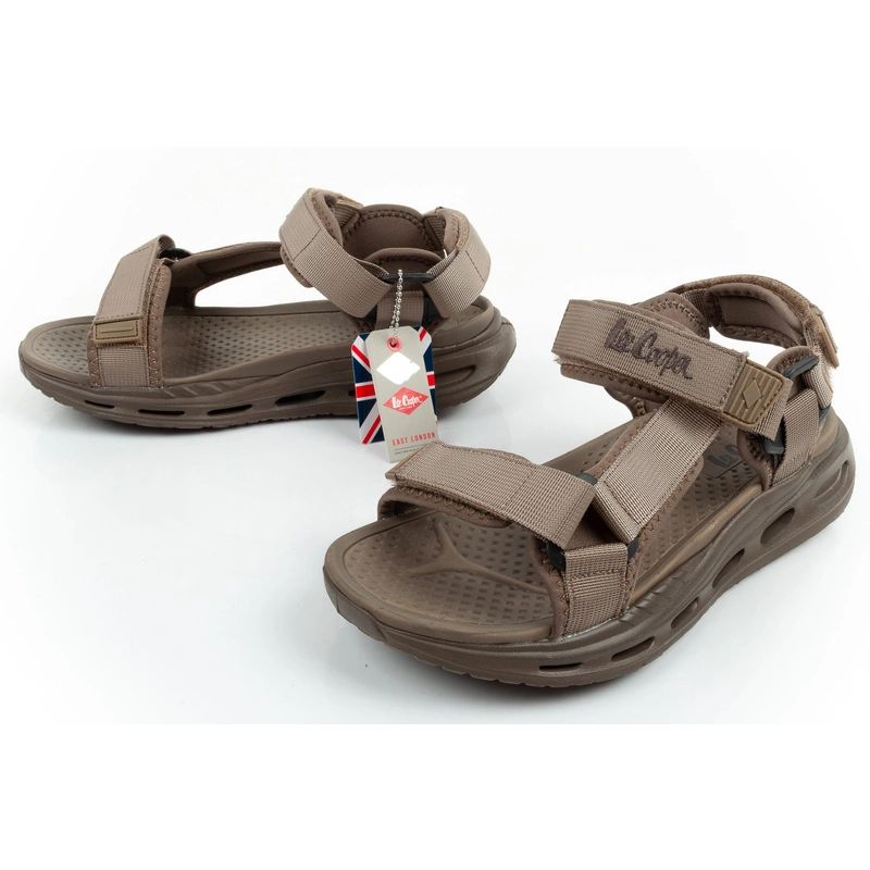 Lee Cooper men's shoes with velcro straps for summer beach sandals light green