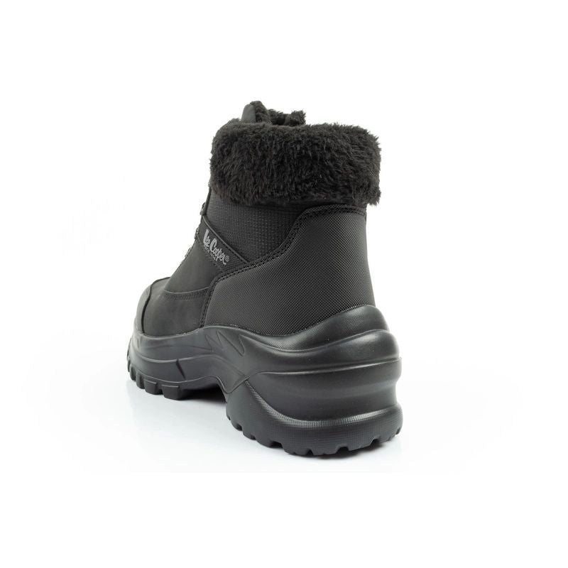 Lee Cooper women's winter hiking sports shoes, insulated, black, lace-up