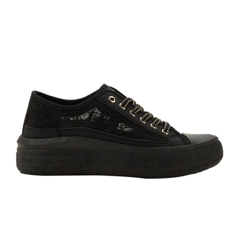 Lee Cooper women's sports shoes sneakers black platform lace