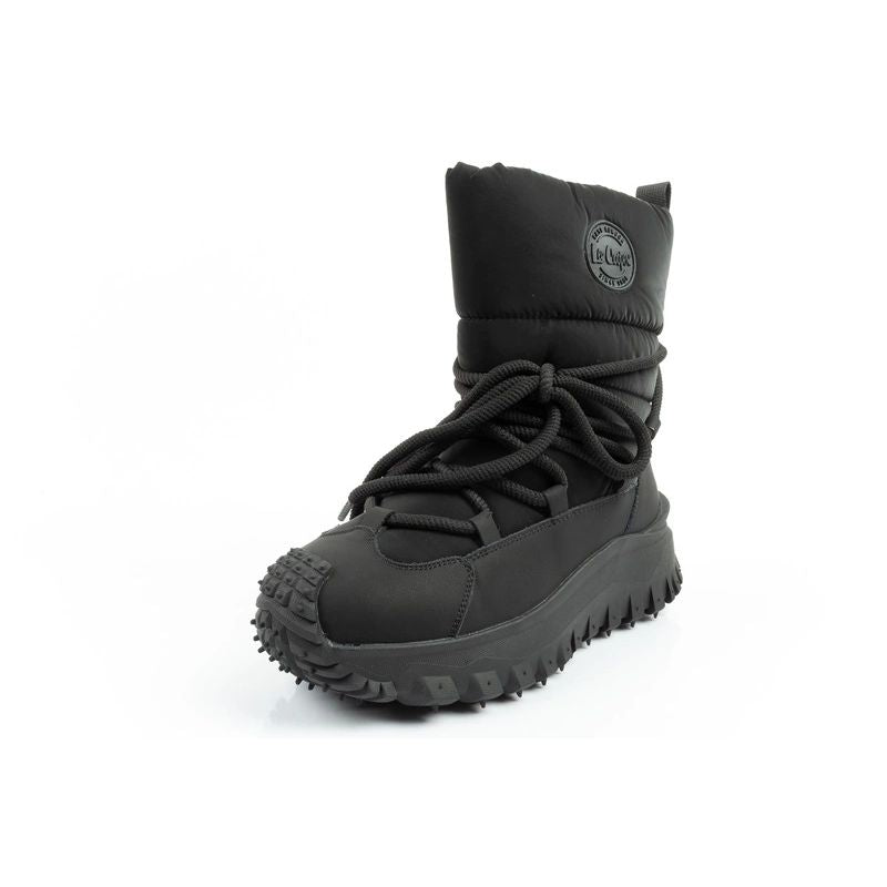 Lee Cooper women's winter hiking sports shoes, insulated, black, natural leather
