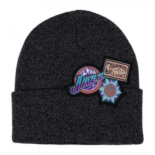 Mitchell & Ness Utah Jazz NBA XL Logo Patch Knit Hwc Jazz Cap HCFK4341-UJAYYPPPBLCK