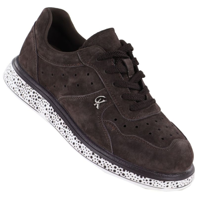 Women's brown suede leather shoes Vinceza 66903