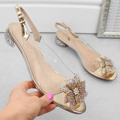 Transparent S.Barski W OLI248C gold sandals