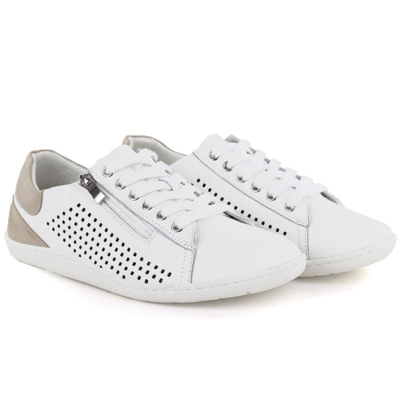 Women's leather barefoot shoes, openwork, white, Gino Fabiani OL38-6