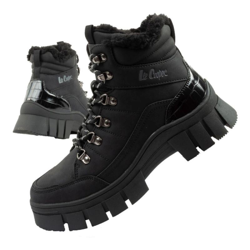 Lee Cooper women's winter hiking sports shoes, insulated, black, high