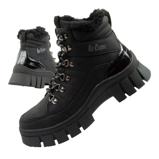 Lee Cooper women's winter hiking sports shoes, insulated, black, high