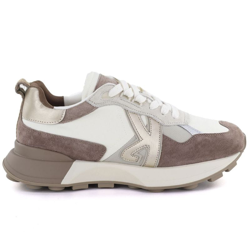 Women's leather sports shoes beige Kobbo 66954