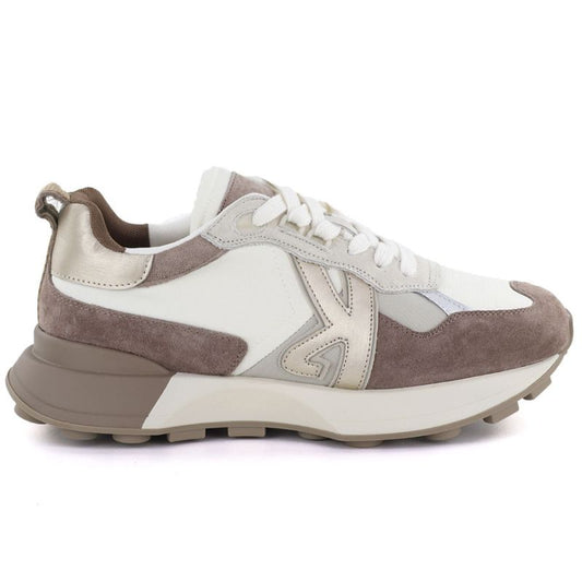 Women's leather sports shoes beige Kobbo 66954