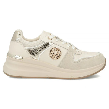Women's leather shoes, sneakers, beige, Filippo DP7769