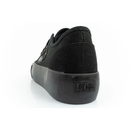 Lee Cooper women's sports shoes fabric platform sneakers black