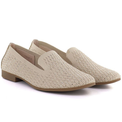 Women's beige lords shoes with zircons Bugatti TT2N4205