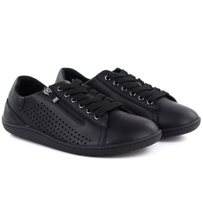 Women's leather barefoot shoes, openwork, black, Gino Fabiani OL38-6