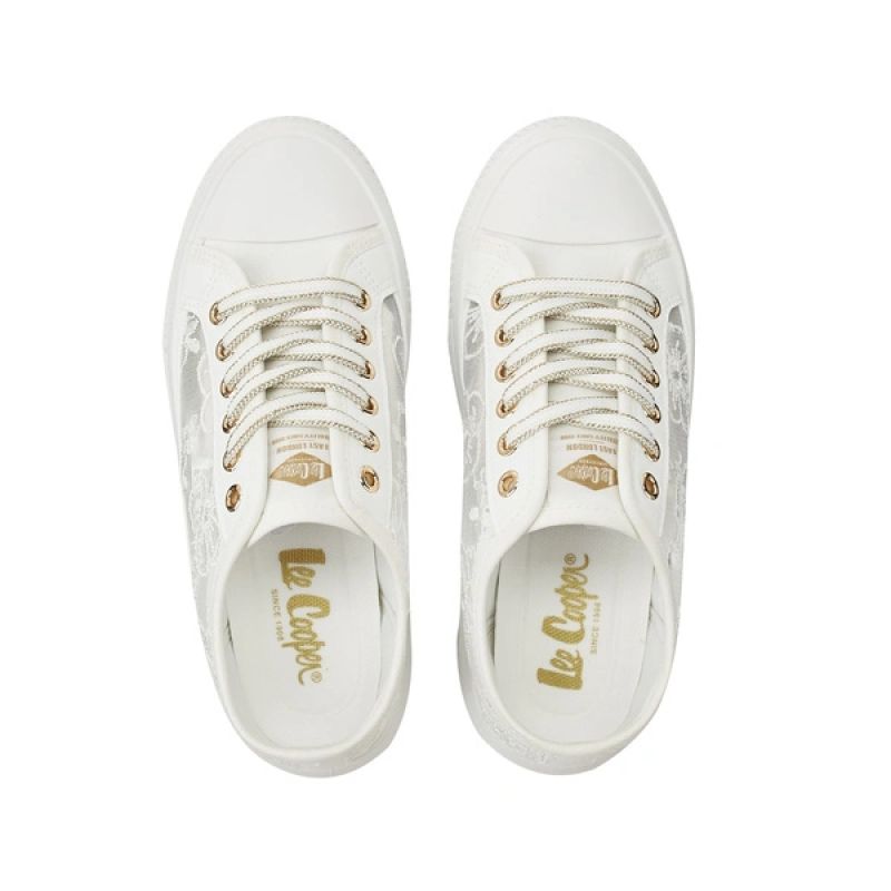 Lee Cooper women's sports shoes sneakers white platform lace