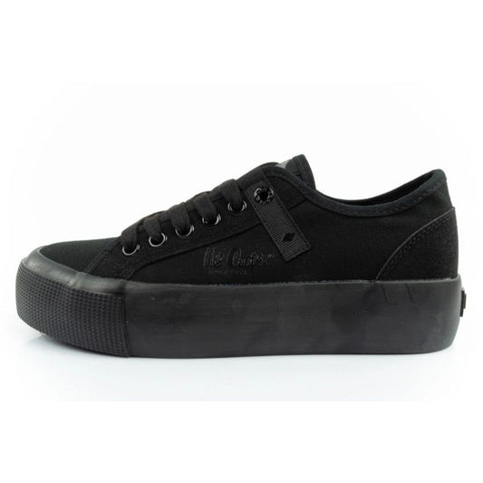 Lee Cooper women's sports shoes fabric platform sneakers black