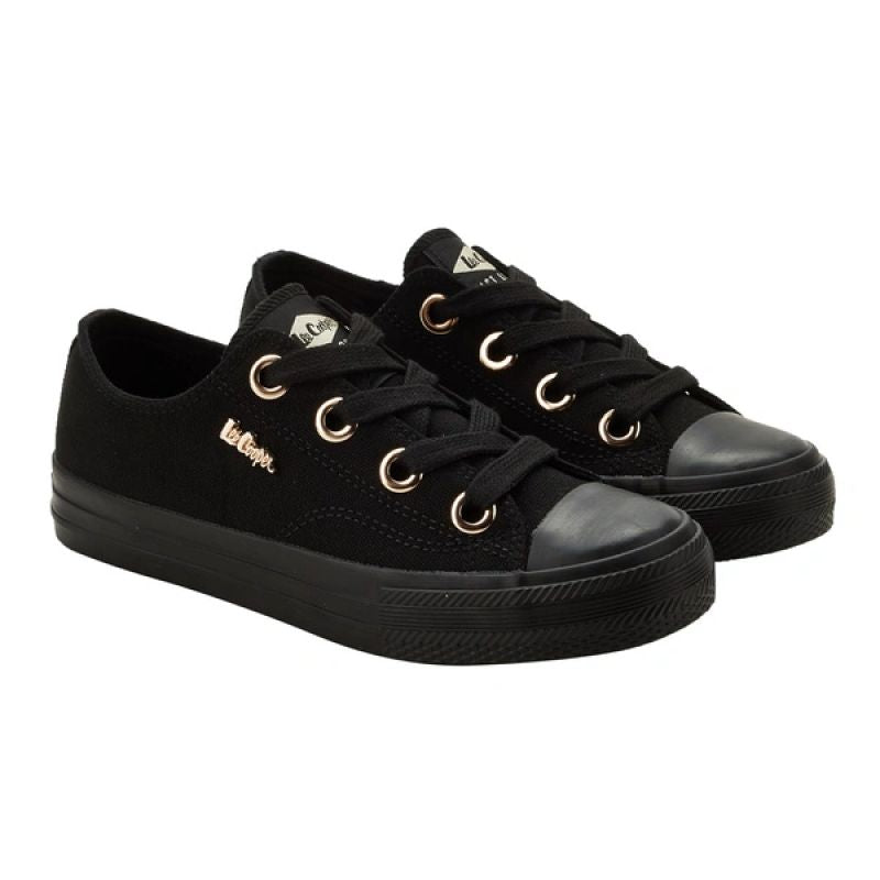 Lee Cooper women's sports shoes fabric sneakers stylish black