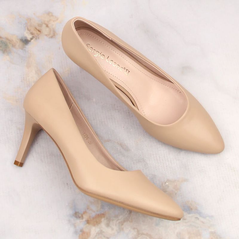 Sergio Leone W SK414E coffee high heels