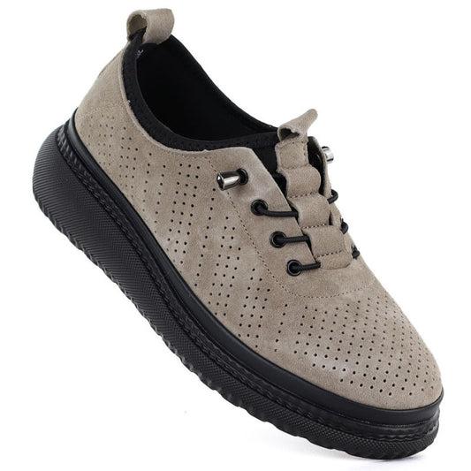 Leather openwork platform shoes fango Jezzi 26PB18-135