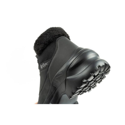 Lee Cooper women's winter hiking sports shoes, insulated, black, lace-up