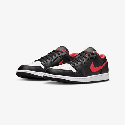 Air Jordan 1 LOW Black/Fire Red/White sports shoes - 553558-063
