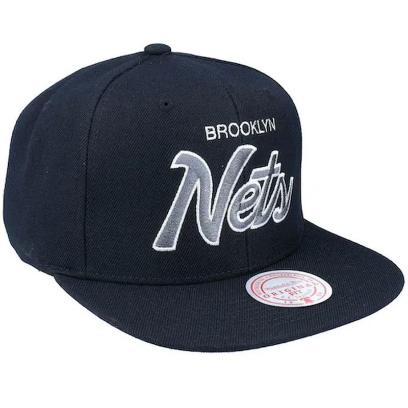 Mitchell & Ness NBA Brooklyn Nets Team Script 2.0 Snapback Nets Cap HHSS3280-BNEYYPPPBLCK