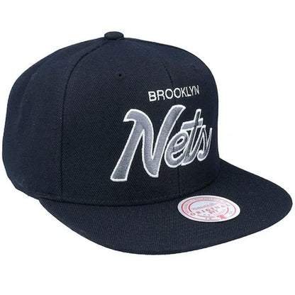 Mitchell & Ness NBA Brooklyn Nets Team Script 2.0 Snapback Nets Cap HHSS3280-BNEYYPPPBLCK