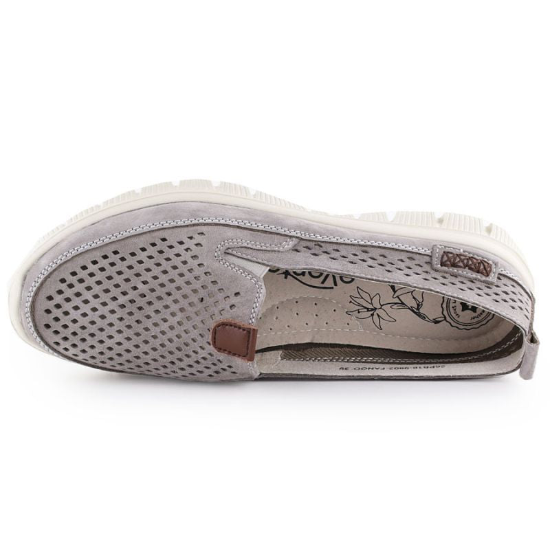 Women's leather openwork shoes gray eVento 9802