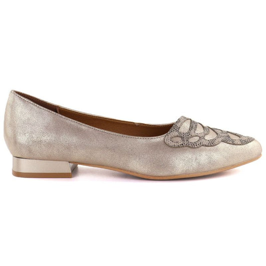 Women's gold shoes M.Daszyński SA201A-2