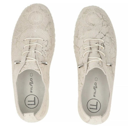 Beige leather shoes with elastic bands Filippo DP7810