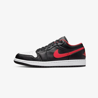Air Jordan 1 LOW Black/Fire Red/White sports shoes - 553558-063