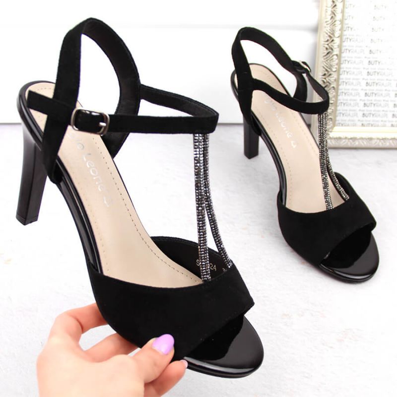 Sergio Leone W SK438 Suede Sandals Black