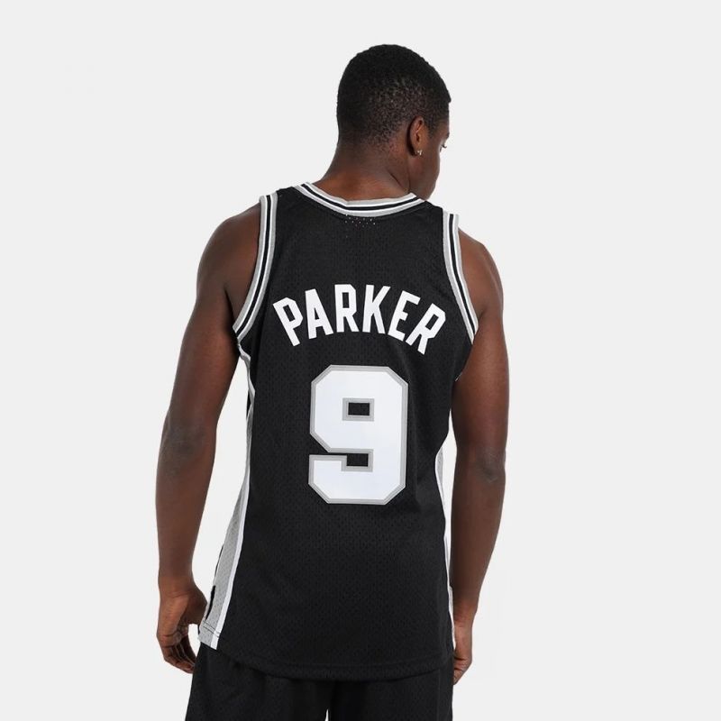 Mitchell & Ness San Antonio Spurs NBA Swingman Jersey Spurs 2001 Tony Parker M SMJYLG19018-SASBLCK01TPA