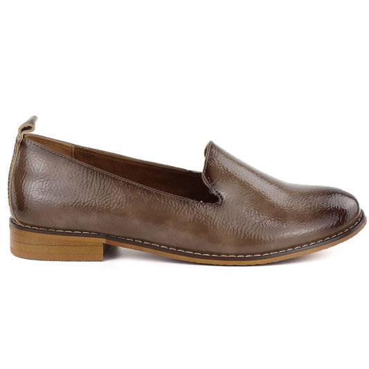 Women's patent leather shoes, beige, Potocki 19337