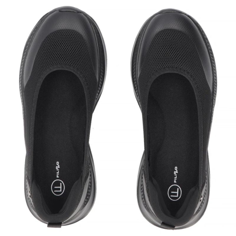 Black Filippo DP7599 textile platform shoes
