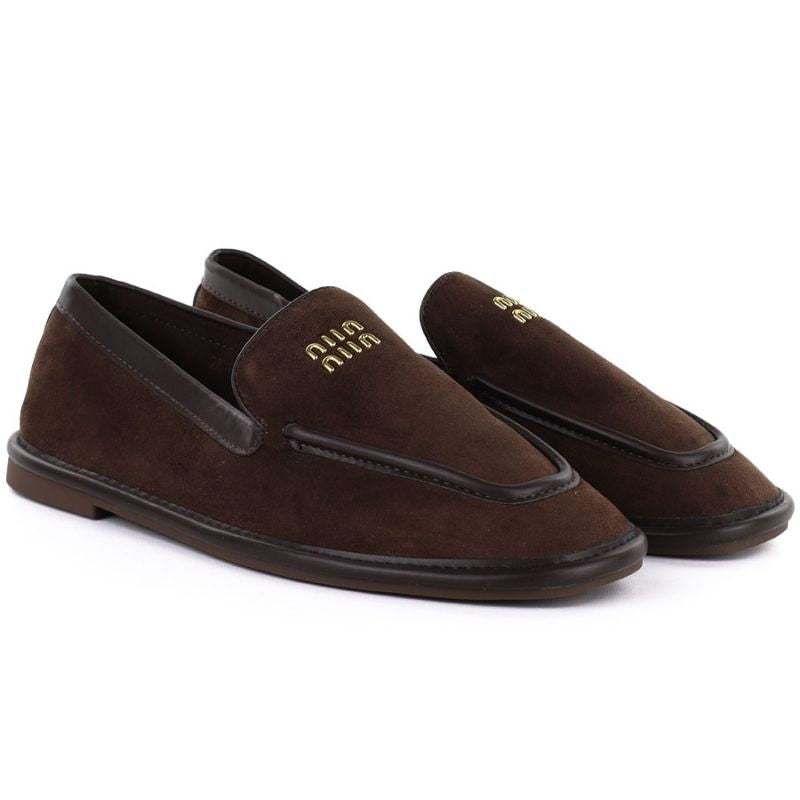 Women's suede brown lords shoes Vinceza 62271