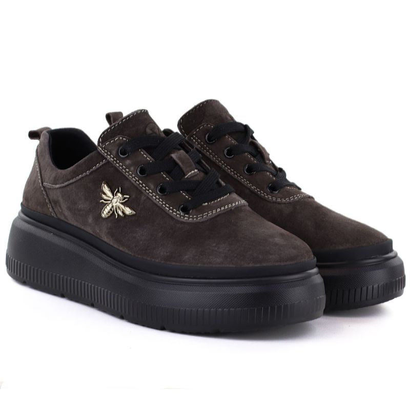 Women's brown leather platform shoes Vinceza 41523