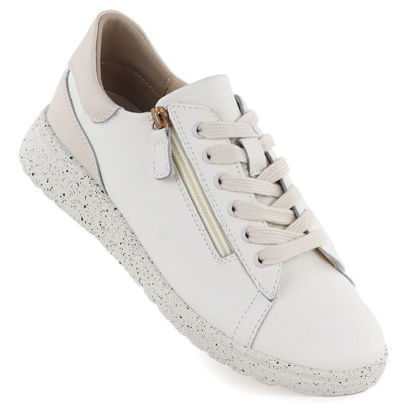 Women's beige leather high-heeled shoes Jezzi 138