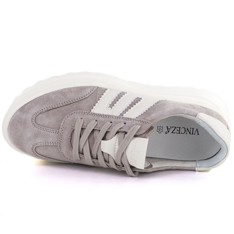 Women's beige leather platform shoes Vinceza 79614